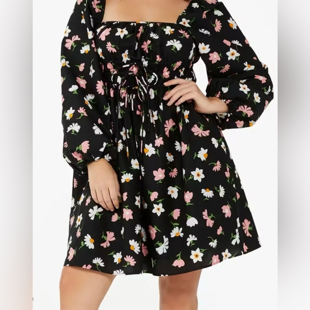 Kate spade floral waltz square-neck dress